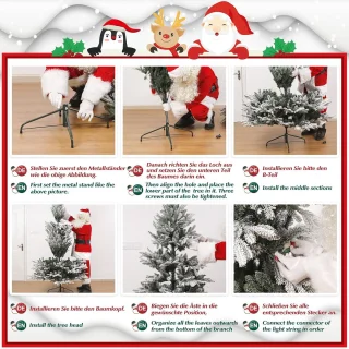 Equivera Kerstboom met Verlichting en Sneeuw