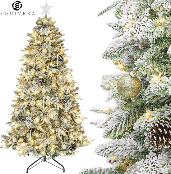 Equivera Kerstboom met Verlichting en Sneeuw