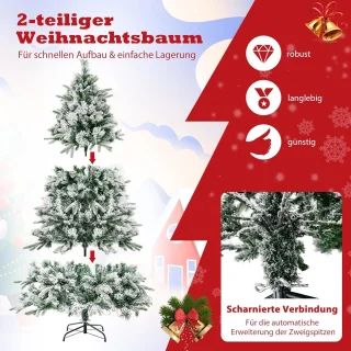 Equivera Kerstboom met Verlichting en Sneeuw