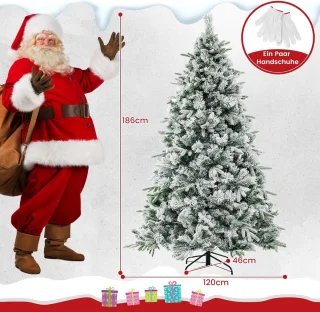 Equivera Kerstboom met Verlichting en Sneeuw