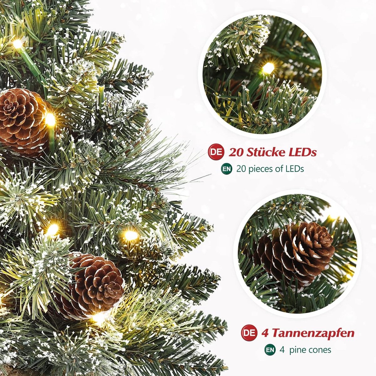 Equivera Kerstboom met Verlichting en Sneeuw