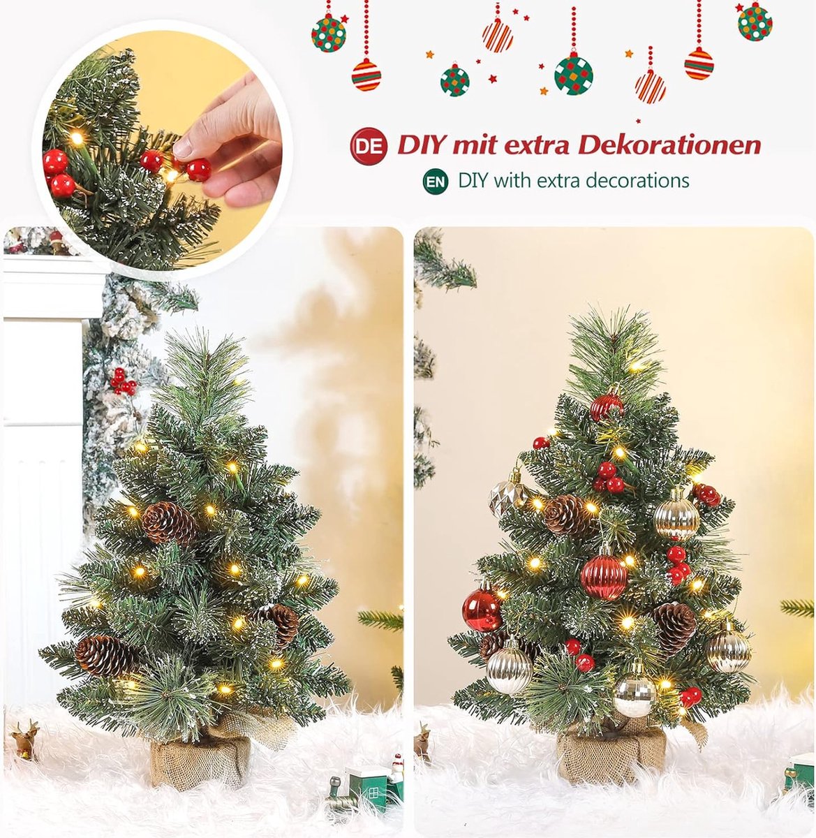 Equivera Kerstboom met Verlichting en Sneeuw