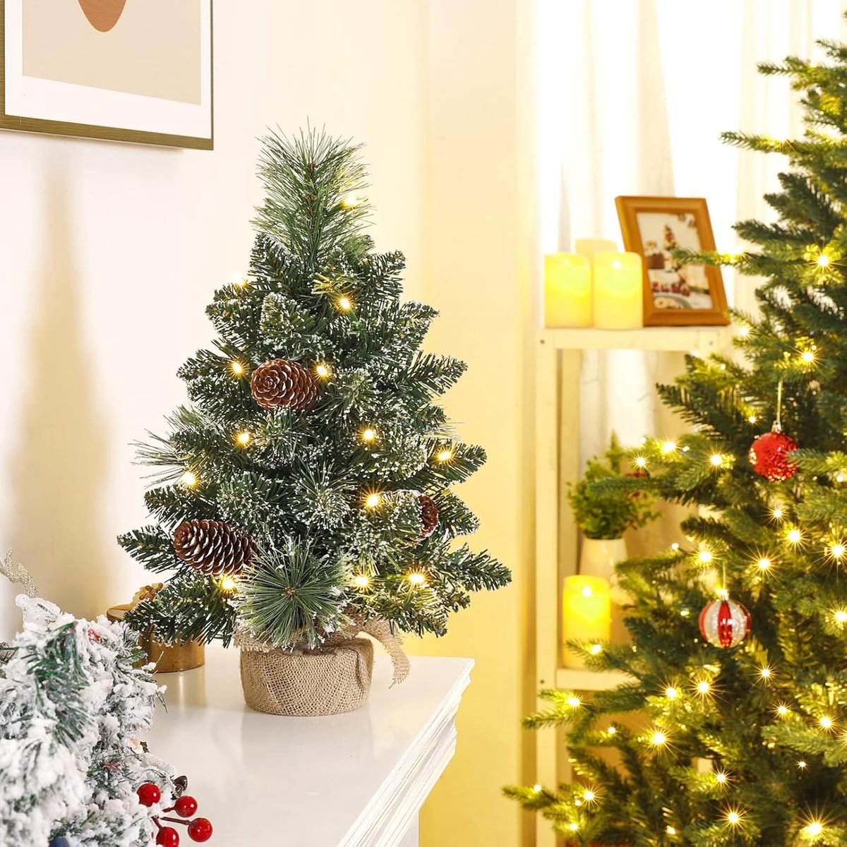 Equivera Kerstboom met Verlichting en Sneeuw