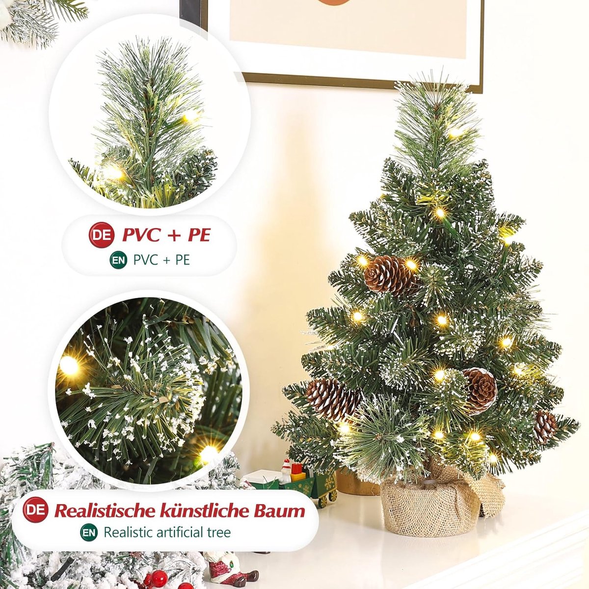 Equivera Kerstboom met Verlichting en Sneeuw