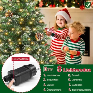 Equivera Kerstboom met verlichting en sneeuw
