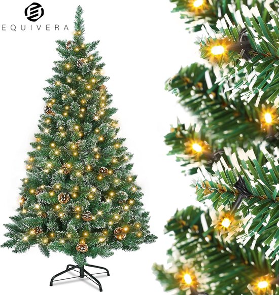 Equivera Kerstboom met verlichting en sneeuw