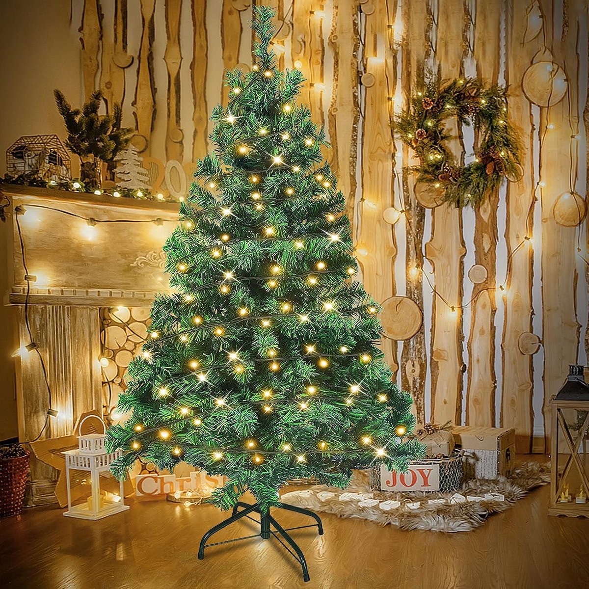 Equivera Kerstboom met Verlichting en Sneeuw