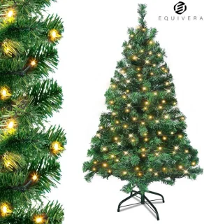 Equivera Kerstboom met Verlichting en Sneeuw