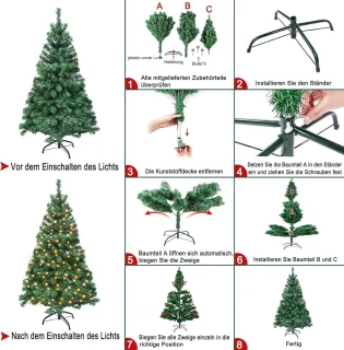 Equivera Kerstboom met Verlichting en Sneeuw
