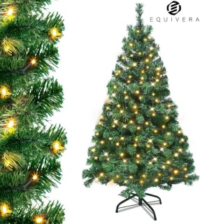 Equivera Kerstboom met Verlichting en Sneeuw