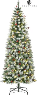 Equivera Kerstboom met Verlichting en Sneeuw