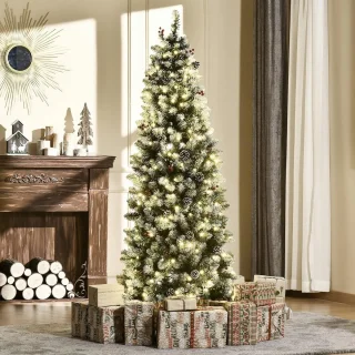 Equivera Kerstboom met Verlichting en Sneeuw
