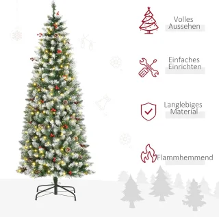 Equivera Kerstboom met Verlichting en Sneeuw