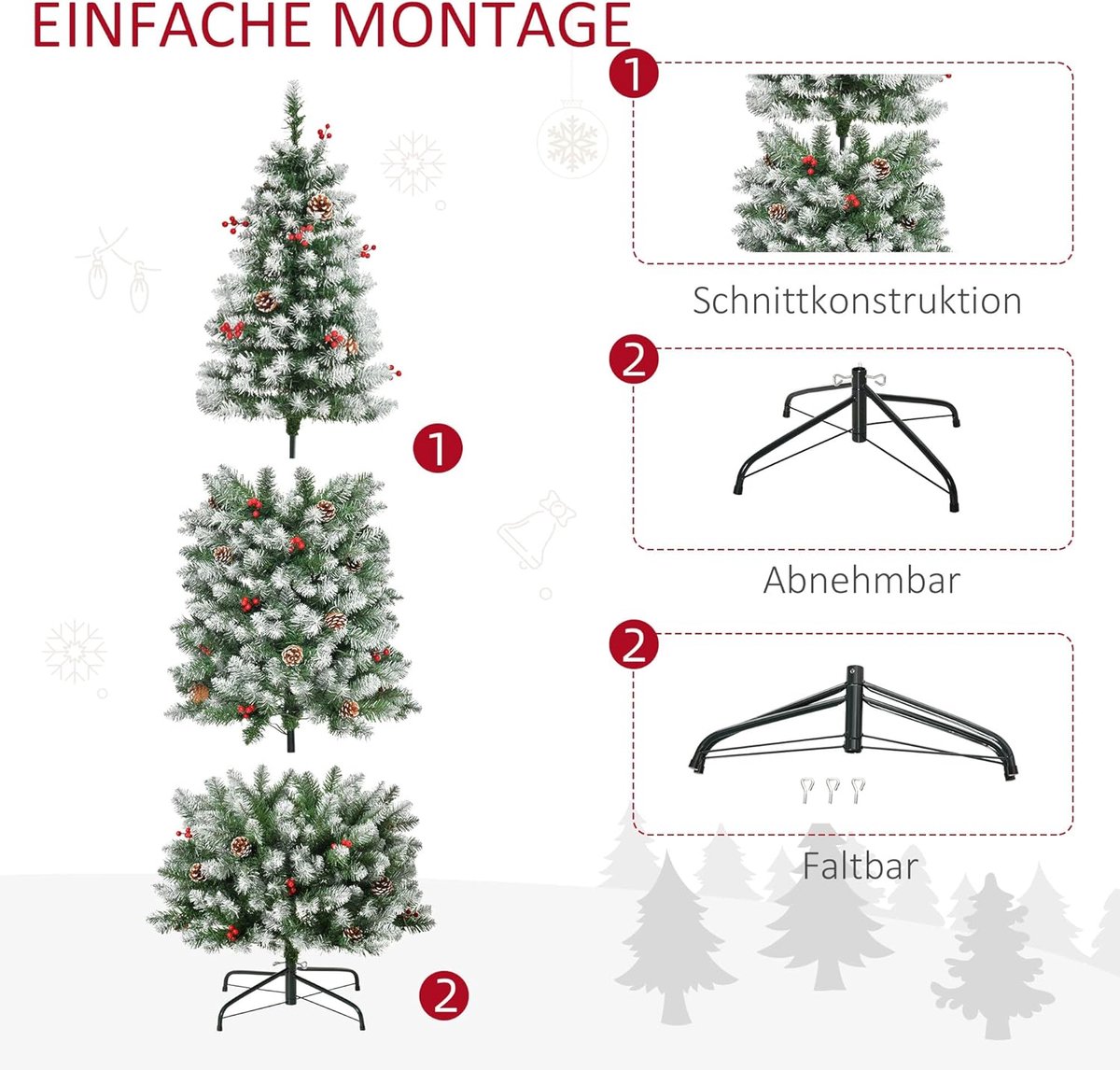 Equivera Kerstboom met Verlichting en Sneeuw