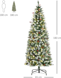 Equivera Kerstboom met Verlichting en Sneeuw