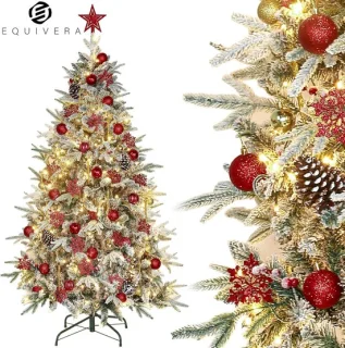 Equivera Kerstboom met Verlichting en Sneeuw