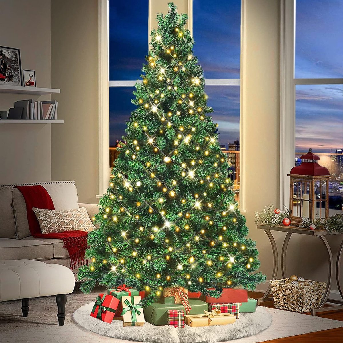 Equivera Kerstboom met Verlichting en Sneeuw