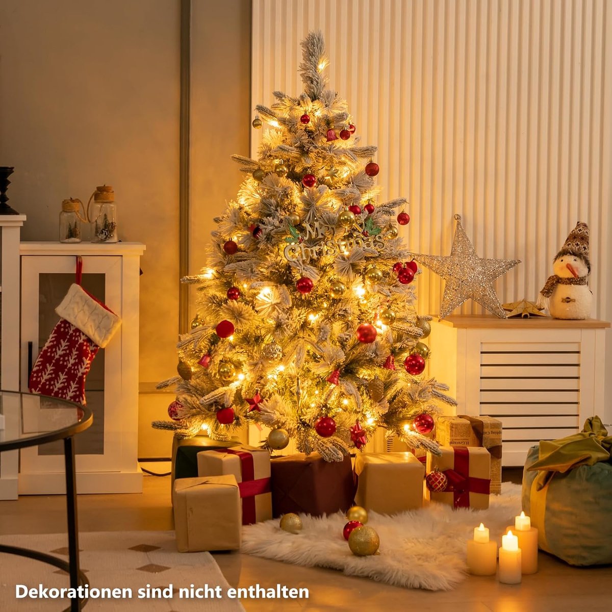 Equivera Kerstboom met Verlichting en Sneeuw