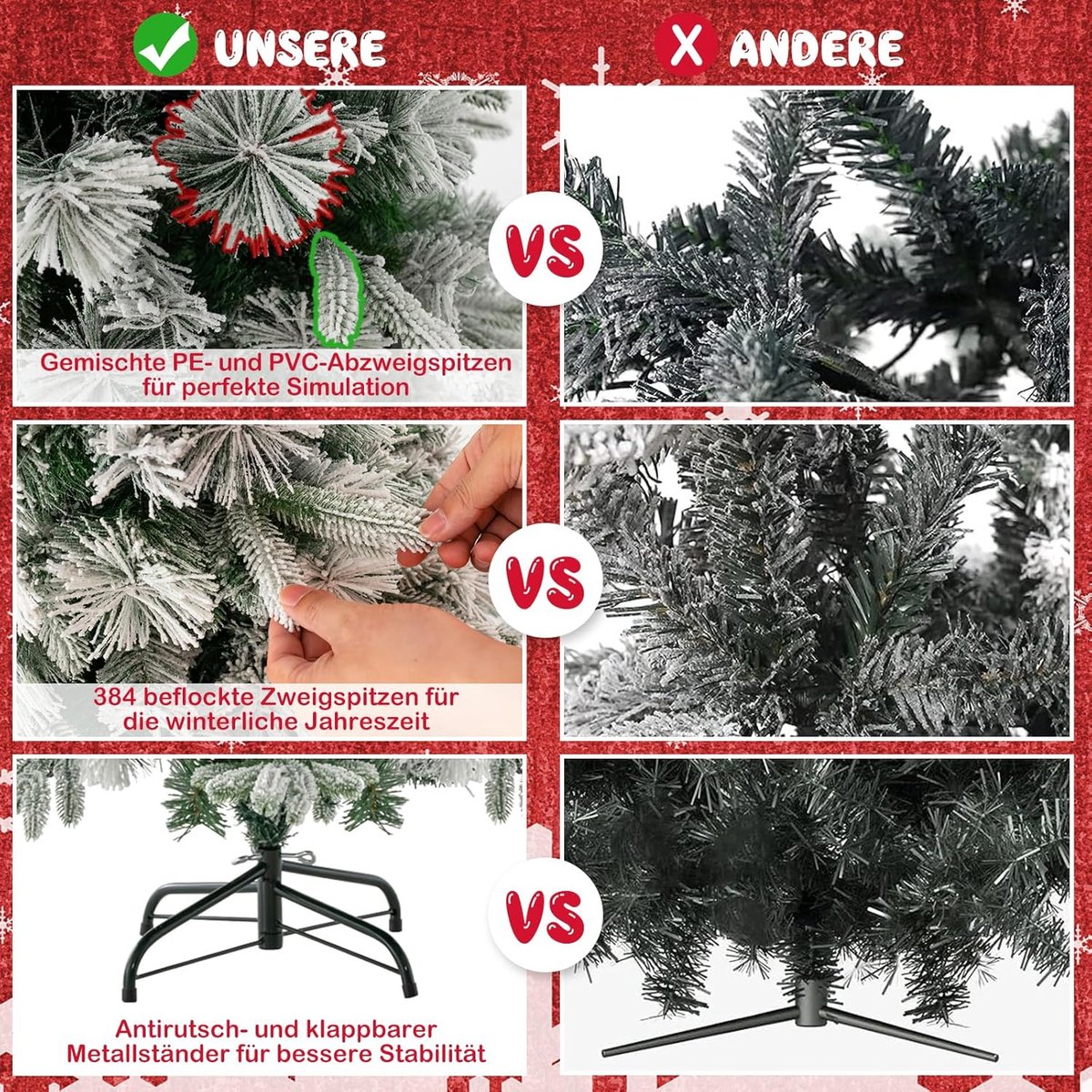 Equivera Kerstboom met Verlichting en Sneeuw