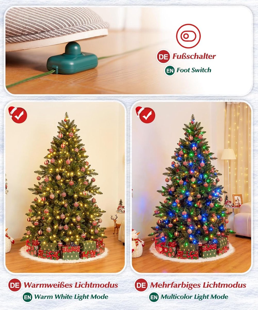 Equivera Kerstboom met Verlichting en Sneeuw