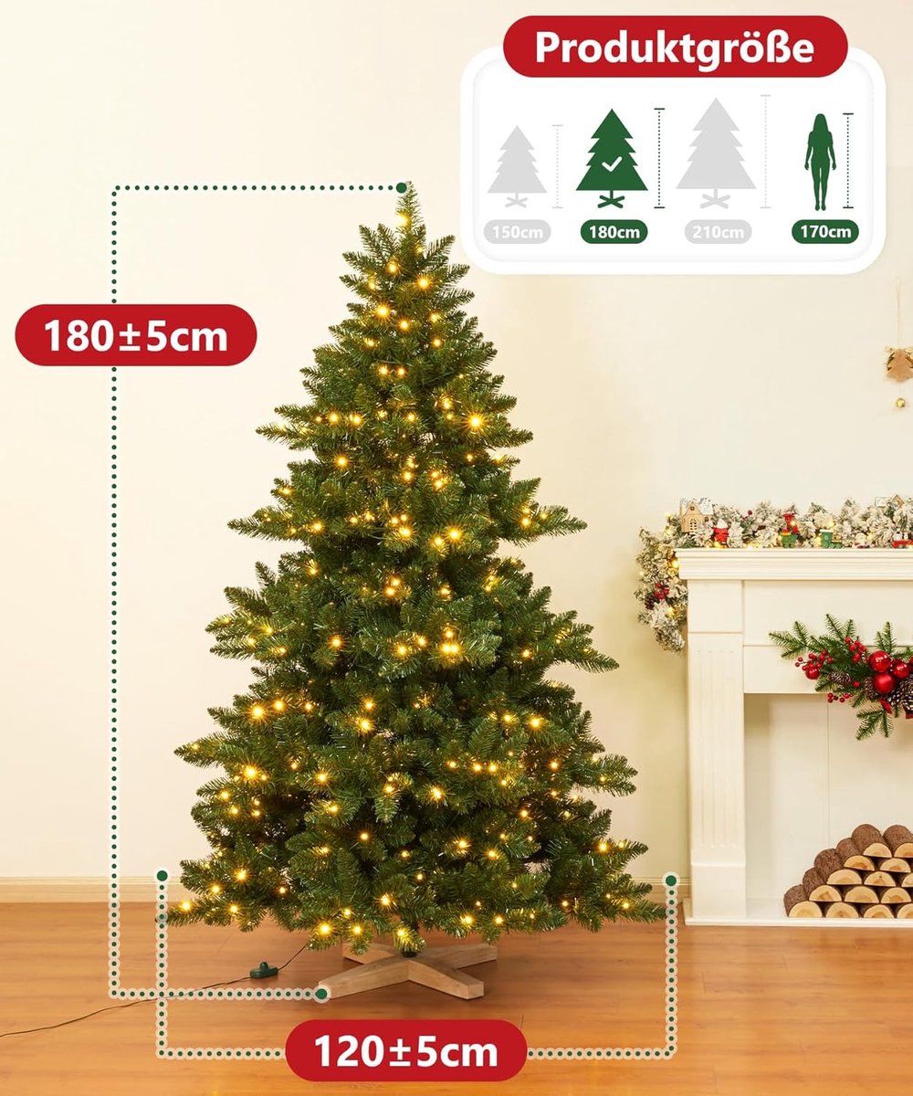 Equivera Kerstboom met Verlichting en Sneeuw