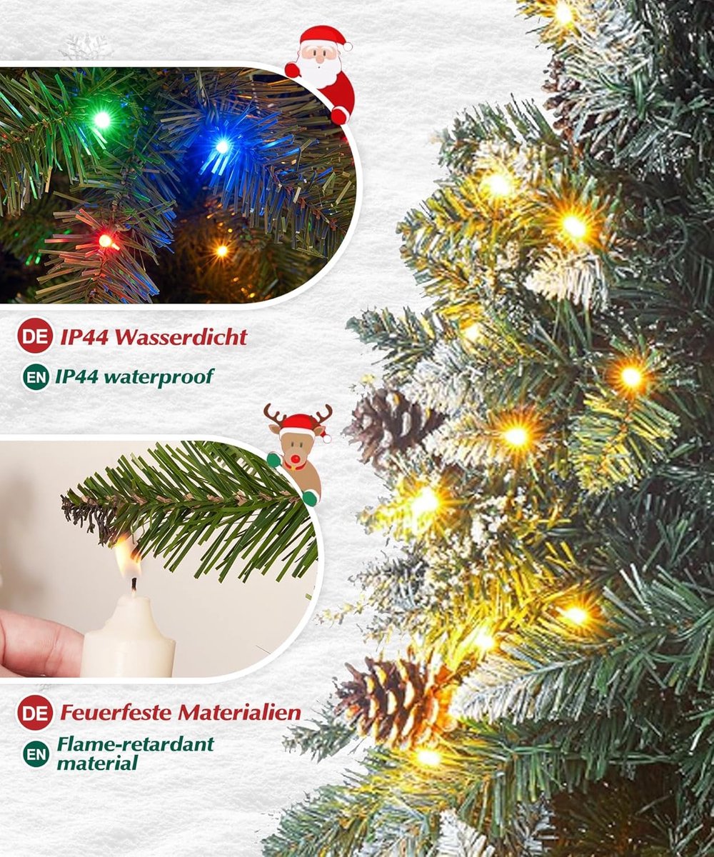 Equivera Kerstboom met Verlichting en Sneeuw