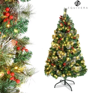 Equivera Kerstboom met Verlichting en Sneeuw