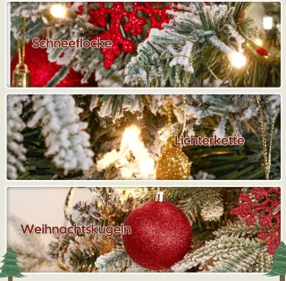 Equivera Kerstboom met verlichting en sneeuw