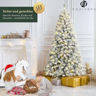 Equivera Kerstboom met Verlichting en Sneeuw