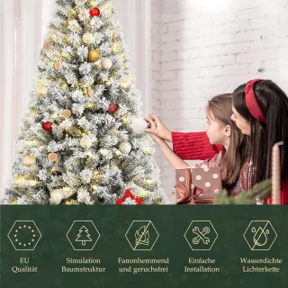 Equivera Kerstboom met Verlichting en Sneeuw
