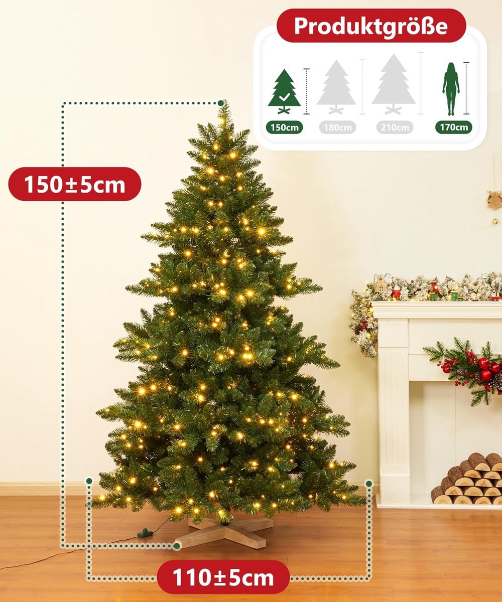 Equivera Kerstboom met Verlichting en Sneeuw