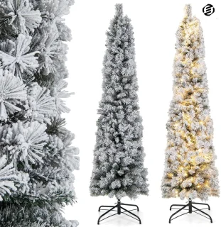 Equivera Kerstboom met Verlichting en Sneeuw