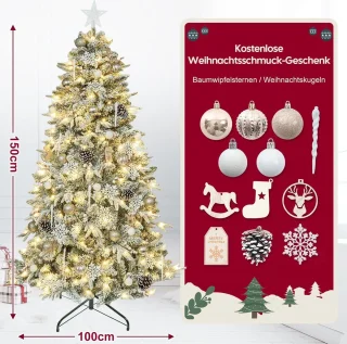 Equivera Kerstboom met Verlichting en Sneeuw