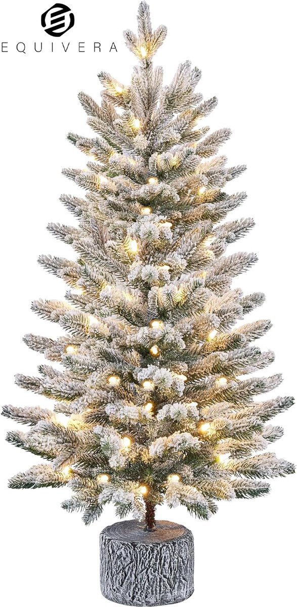Equivera Kerstboom met Verlichting en Sneeuw