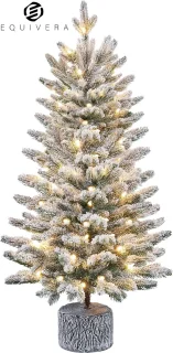 Equivera Kerstboom met Verlichting en Sneeuw