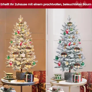 Equivera Kerstboom met Verlichting en Sneeuw