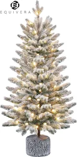 Equivera Kerstboom met Verlichting en Sneeuw