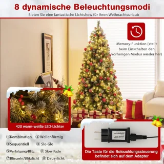 Equivera Kerstboom met verlichting en sneeuw