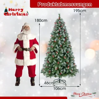 Equivera Kerstboom met verlichting en sneeuw