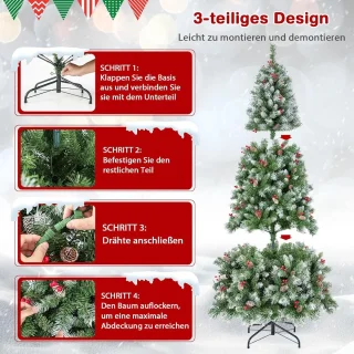 Equivera Kerstboom met verlichting en sneeuw