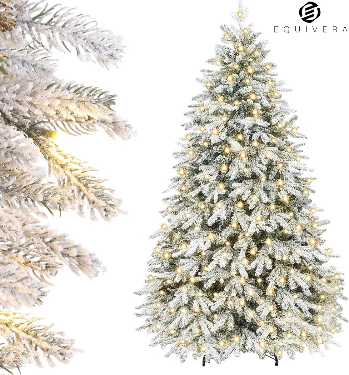 Equivera Kerstboom met Verlichting en Sneeuw