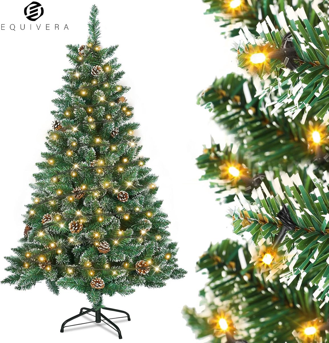 Equivera Kerstboom met Verlichting en Sneeuw
