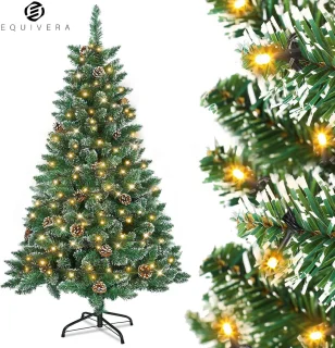 Equivera Kerstboom met Verlichting en Sneeuw