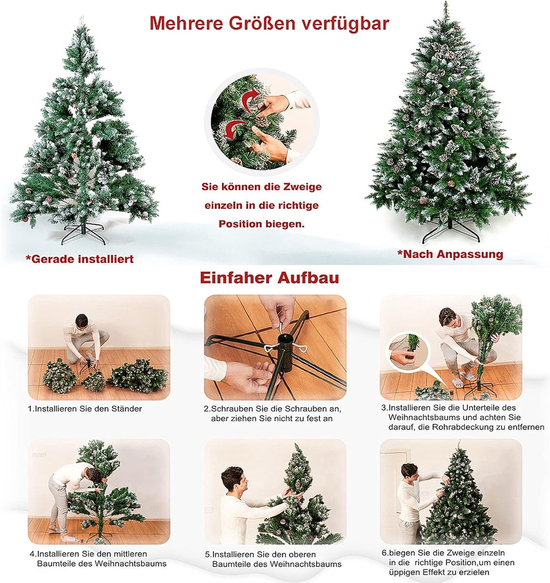 Equivera Kerstboom met Verlichting en Sneeuw
