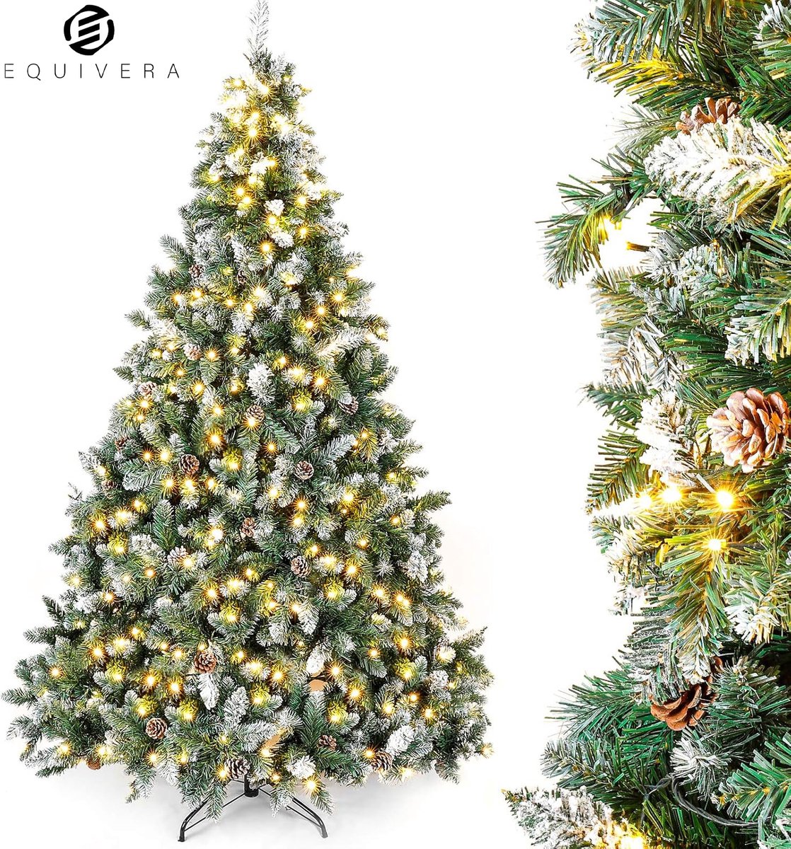 Equivera Kerstboom met Verlichting en Sneeuw