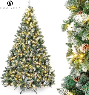 Equivera Kerstboom met Verlichting en Sneeuw