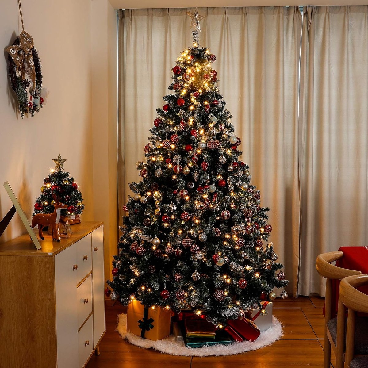 Equivera Kerstboom met Verlichting en Sneeuw
