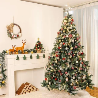 Equivera Kerstboom met Verlichting en Sneeuw