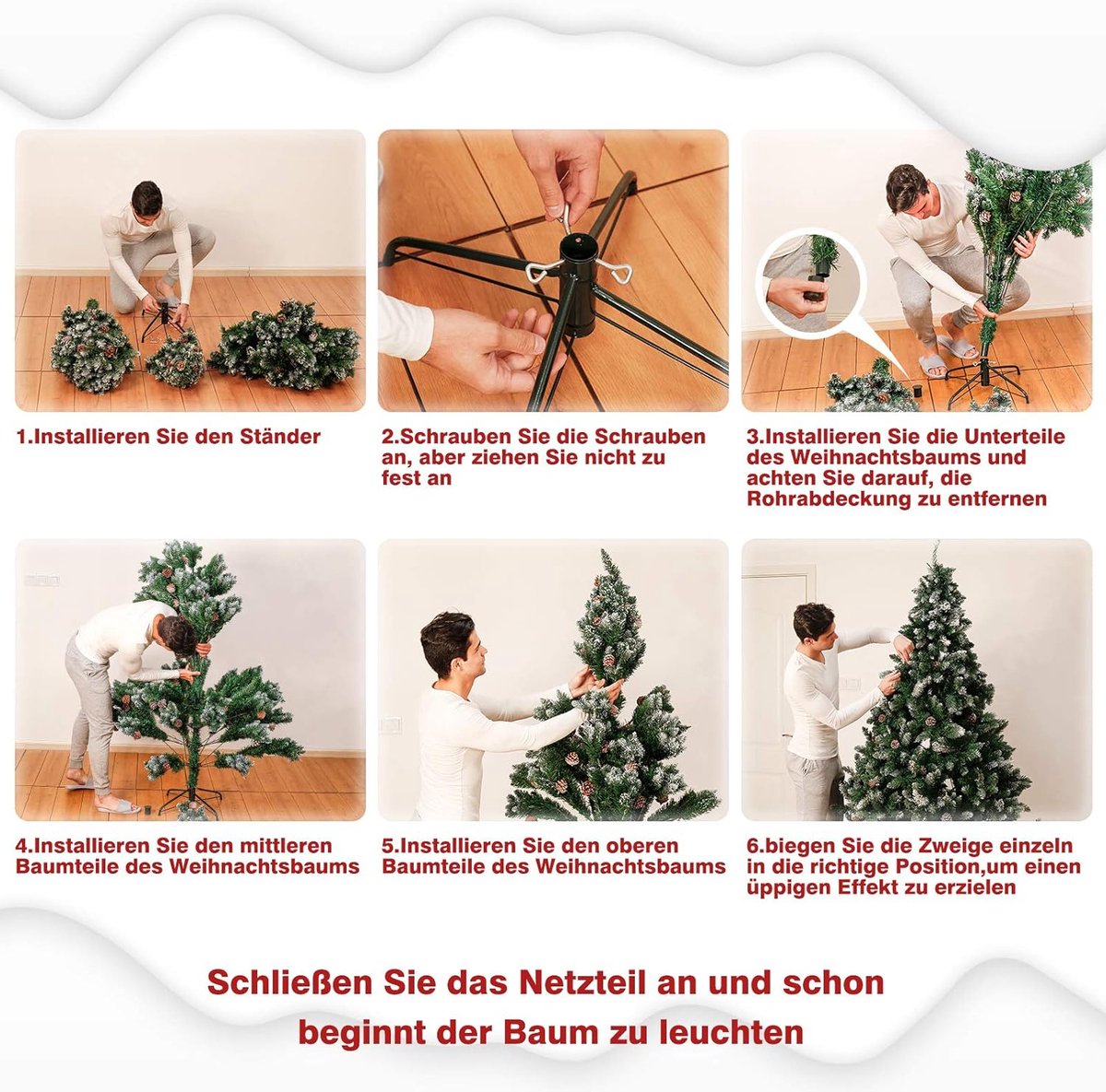 Equivera Kerstboom met Verlichting en Sneeuw
