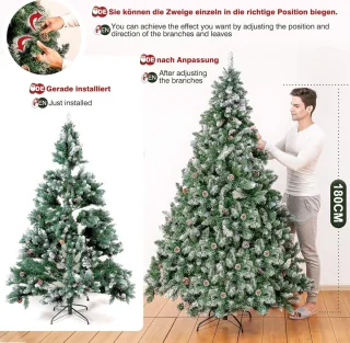 Equivera Kerstboom met Verlichting en Sneeuw